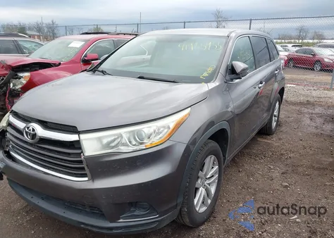 2014 Toyota Highlander Le z USA, uszkodzony, nr VIN 5TDZARFH8ES008504